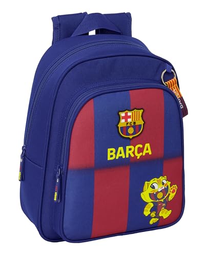 safta F.C. Barcellona 1ª attrezzatura 25/26 - Zaino scuola per bambini, ideale per bambini di diverse età, confortevole e versatile, qualità e resistenza, 27 x 10 x 33 cm, blu/granata, M, Casual