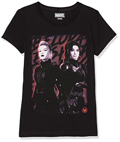 T-shirt Marvel Fighting Chance fille noir taille M en coton confortable pour enfant