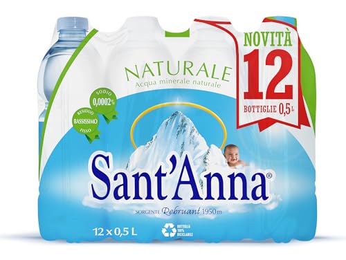 Sant'Anna Acqua 0.5 L Naturale, Confezione da 12 Bottiglie
