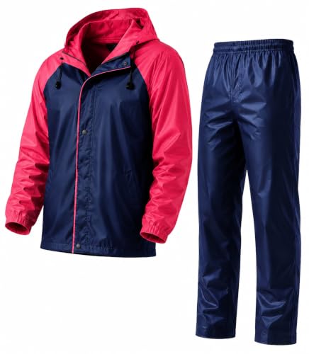 Image of Mens Raincoat Suit with Pant Set Eluxia Series | Waterproof Lightweight Breathable Rain Wear | Elastic Cuff & Waterproof Zipper Raincoat for men waterproof