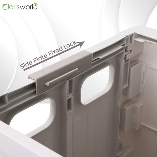 Clarisworld Faltbarer Einkaufstrolley Einkaufswagen Transportkarre Warenkorb mit Deckel, 38 l, 17,5 kg Kapazität, Teleskopgriff, Hellgrau – Bild 7