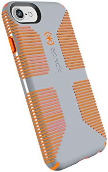 Speck Products 79239-B994 CandyShell Grip iPhone 8 Case, Also fits iPhone 7/6S/6 - Nickel Grey/Warning Orange