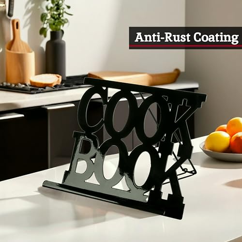 Premier Housewares Cook Book Stand for Recipe Book | Black Enamel Cookery Book Stand for Reading Cookbook | Recipe Book Holder Display Stand on your Kitchen Counter - Image 5