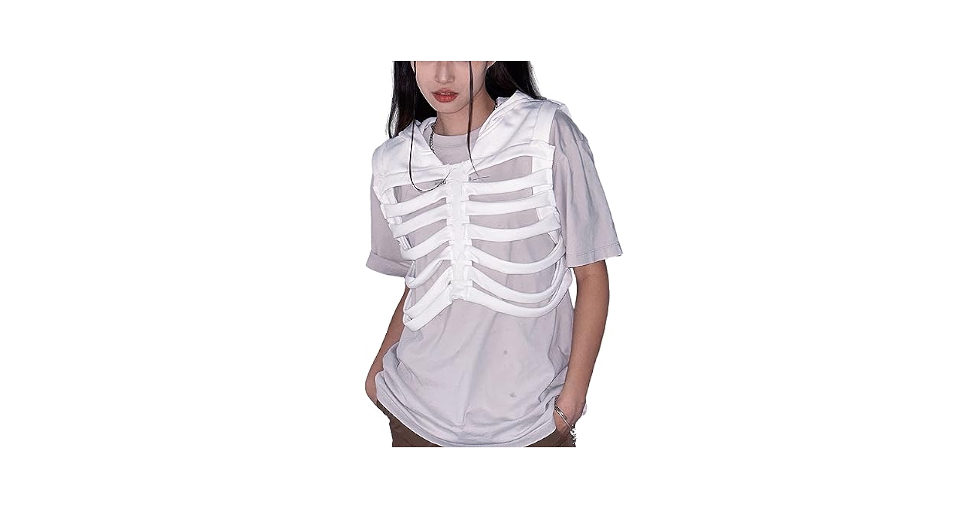 【X-Frm】See-through Skull Gilet Vest X-Frm】See-through Skull Gilet Vest X-Frm】See-through Skull