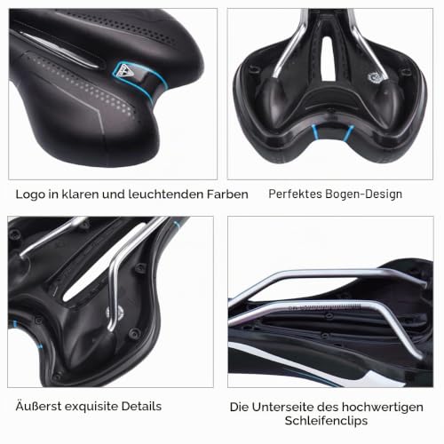 Fahrradsattel Herren Bequem, Fahrrad Sattel Gel MTB Sattel für Damen & Herren, Hohl Fahrradsättel...