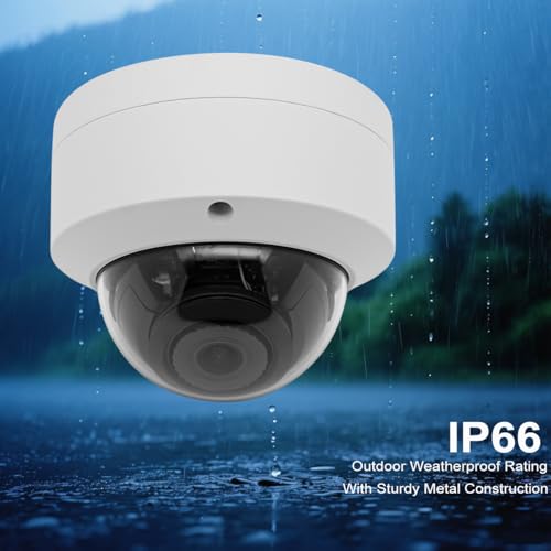 4MP PoE IP Vandal Dome Camera Outdoor/Indoor, IP Security Camera, 65ft Night Vision, IP66 Waterproof, 2.8mm Wide Angle Lens, 24/7 Recording, NDAA Complaint (Regular IR)