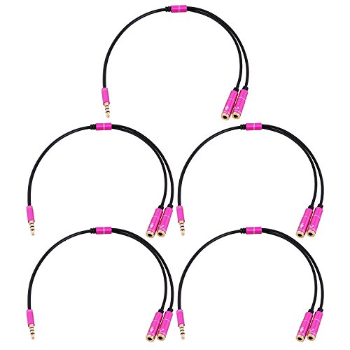 オーディオヘッドフォンスプリッタ、3.5mmコネクタ、2個の女性用3.5mmジャック、2個のヘッドフォンスプリッタオーディオアダプタ