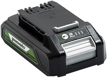 Greenworks Batería 24V - Batería Original Greenworks 24V de 2Ah, Potente Batería de Iones de Litio con un Diseño Ligero y Control de Nivel de Carga con LED de 3 Etapas, Garantía de 2 Años - G24B2