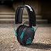 Walkers Razor Slim Electronic Muff (Black/Teal) Bundle with Hearing Protection and Safety Glasses Case, and Ballistic Protection Glasses (3 Items)