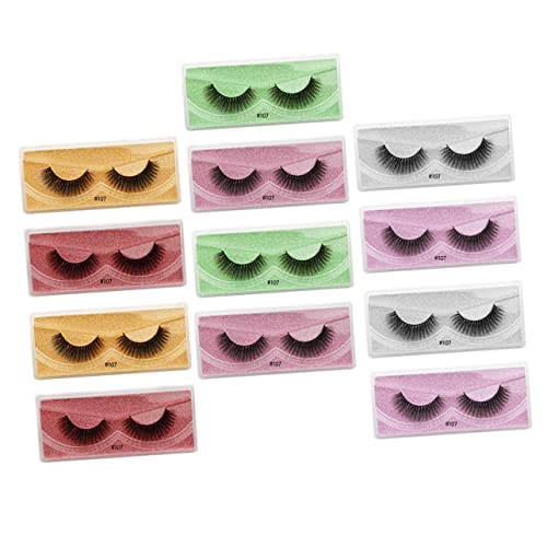 POPETPOP 12組 つけまつげセット 女性用メイクアップキット フルキット 3dつけまつげ アートまつげ 美容まつげ 手作りまつげ まつげエクステキット 睫毛 イミテーションミンク
