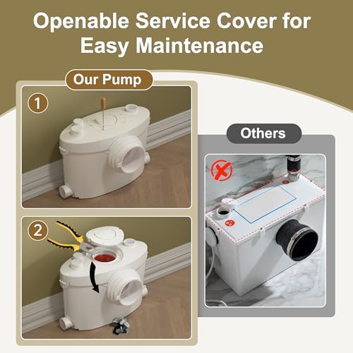Image of SUPERFLO 750W Macerating Toilet System Powerful Macerator Toilet Pump