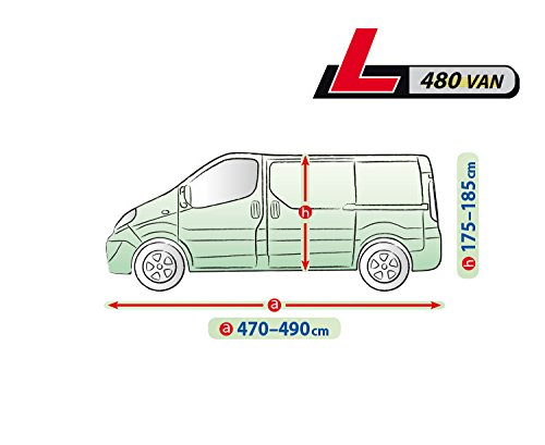 Universal Auto Abdeckung Vollgarage Autoplane, L480 Van, Größe 470-490 Zentimeter, Wetterfest, UV-beständig