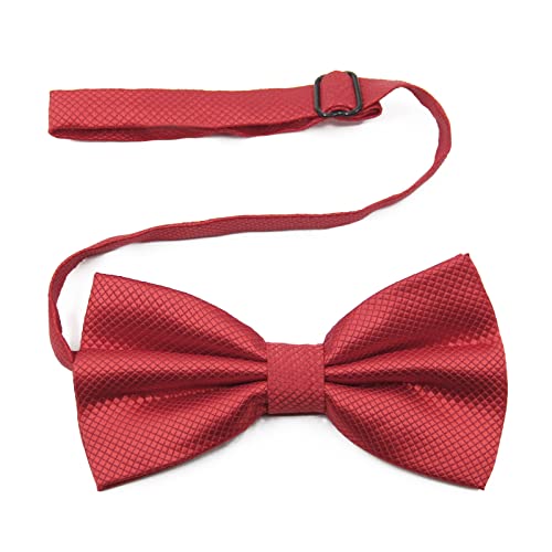 Mantieqingway 1/3 Pack Bow Ties for Men Boys Pre-tied Bow Tie Adjustable Polyester Formal Tuxedo Bowtie for Wedding Party (Red 1 Pack)