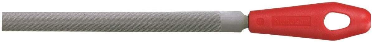 Nicholson Hand File with Handle Carded, American Pattern, Double Cut, Half-Round, Coarse, 8" Length