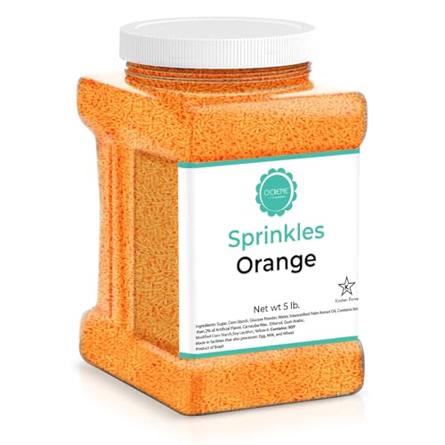 Image of O'Creme Orange Sprinkles for Cake Decorating, 5 Pounds