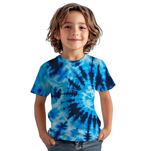 Image of Kids Tie Dye Shirt for Boys Girls Children Tie-Dye Hippes Tshirt Short Sleeve Tee Shirt for Todder