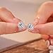 Geelein Cubic Zirconia Stud Earrings 925 Sterling Silver Post Round Halo Bridal Wedding Stud Earrings Hypoallergenic for Women 8MM/9MM, Silver, 8MM