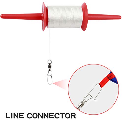 Crefotu Kite Spool - 50 LB 500 Feets - Kite Line for Kids/Teens (Red)
