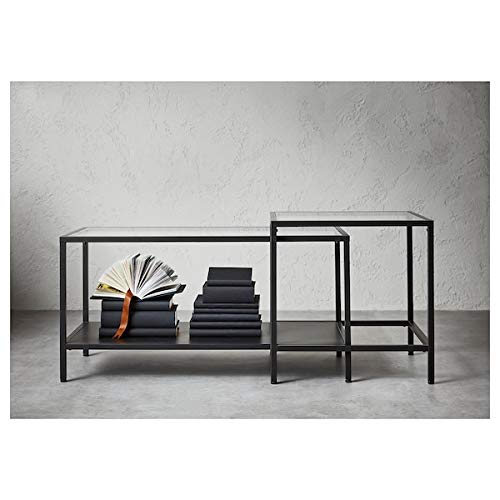 VITTSJÖ Lot de 2 tables gigognes en verre pour un salon modulable et chaleureux