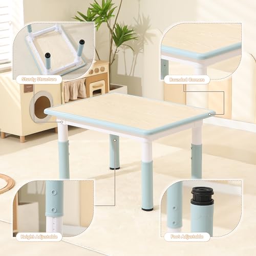 Height-Adjustable-Kids-Table-and-Chairs-315L-x-236W-Toddler-Table-and-4-Chairs-set-with-Anti-Slip-Foot-Covers-Children-Activity-Table-for-Ages-2-10-Graffiti-Desktop Height Adjustable Kids Table and Chairs 315L x 236W Toddler Table and 4 Chairs set with Anti Slip Foot Covers Children Activity Table for Ages 2 10 Graffiti Desktop