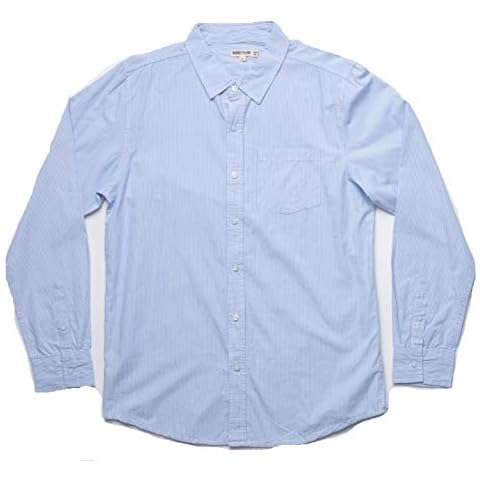 Whiskey and Oak Mens Stripe Long Sleeve Button Down Shirts 67913-BLU-M Cover