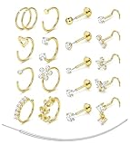 ADRAMATA Piercing para la nariz, Acero inoxidable