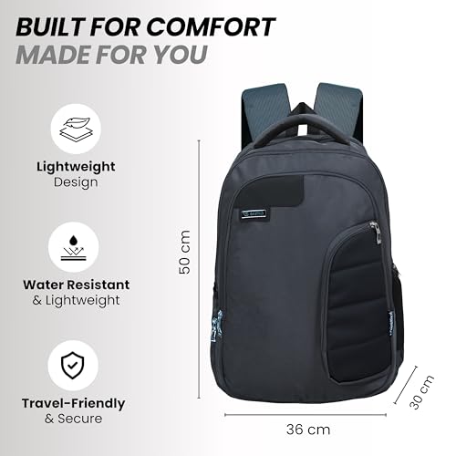 Image of Goldfinch 54L Casual Laptop Backpack | 15.6-inch Casual School College Bag Water Resistant Office Workpack with Front 1 Chain Pocket, 3 Compartments, 2 Bottle Holders for Daily Use Travel, Unisex