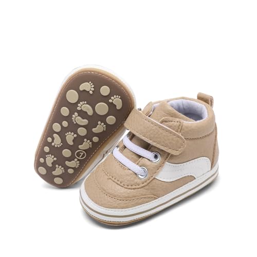 Image of Clowora Baby Boys Girls Shoes Non-Slip Rubber Sole Sneakers Infant First Walking Toddler Crib Shoes Newborn Loafers Flats.