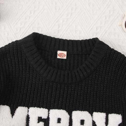 Image of CM C&M WODRO Girl's Merry Sweater Christmas Knit Crewneck Long Sleeve Pullover Cute Holiday Jumper Tops 7-11 Years