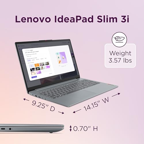 Image of Lenovo IdeaPad Slim 3i, 15.6 inch FHD Display, Intel Core i5-1335U, 16GB RAM, 512GB SSD, 1920x1080 px, Fingerprint Reader, Windows 11 Home, Arctic Grey