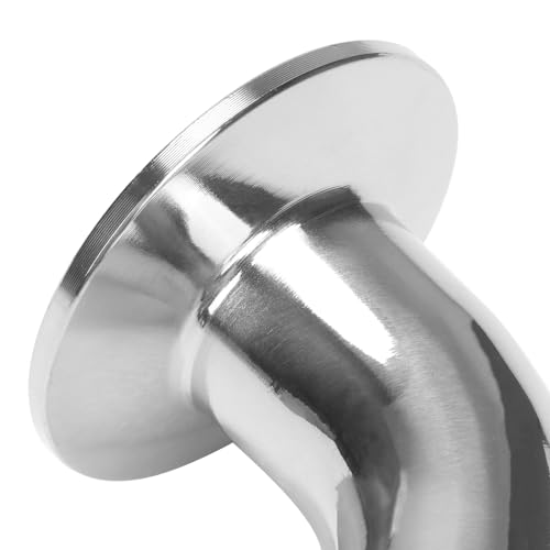 Image of DERNORD Sanitary Hose Barb Pipe Fitting 1.5 inch Tri Clamp (50.5MM Ferrule) 45 Degree Elbow Tube OD 1 inch /25MM