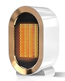 QQT Electric Space Heater,Portable Energy Efficient Space Heaters for Indoor Use,Two-Speed Portable Heater Fan for Office with Adjustable,Overheating Protection,Dumping Shutdown (White)