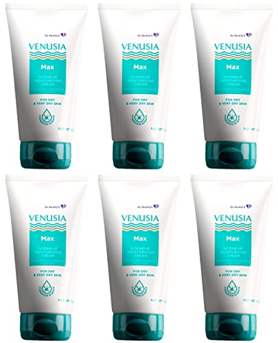 Image of Dr. Reddy's Venusia Max Intensive Moisturizing Cream | Dermatologist Recommended for Dry to Very Dry Skin | Clinically proven for up to 24 hrs. Moisturization | For Face & Body | Cocoa Butter, Mango Butter & Aloe Butter | 150 g (Pack of 6).