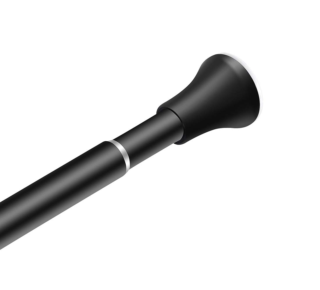 ALLZONE Premium Spring Tension Rod, Shower Curtain Rod, Black, 44-74Inch