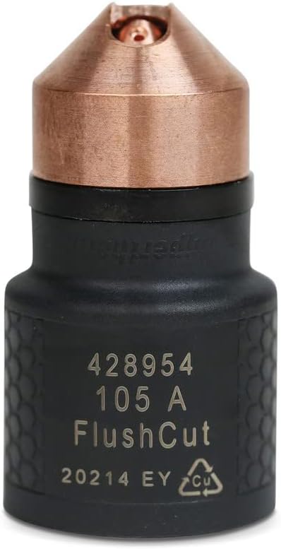 Hypertherm SmartSYNC Cartridge 105 A FlushCut, model 428954, showing the copper-colored nozzle and black body with '428954', '105 A', and 'FlushCut' markings.