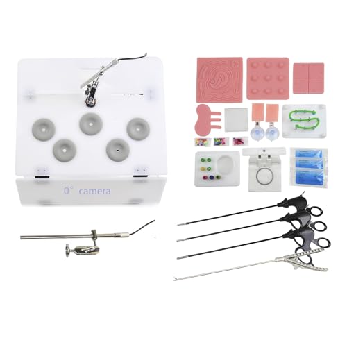 Image of Animal Abdominal Cavity Flat Trainer Simulator Training Box Teaching Module Kits with 0 Camera, JnJ Handle Pliers