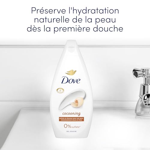 DOVE - Gel Douche - Essentiel Cocooning - Nettoie en douceur et adoucit la peau - Testé dermatologiquement - 0% Sulfate (lot promo de 2x 450ml) – Image 5