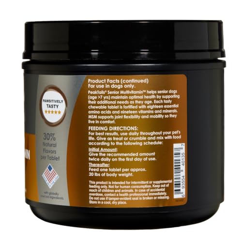 Image of Senior Multivitamin for Dogs - 350 Chewable Tablets with MSM, Superoxide Dismutase
