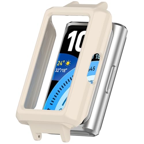 Image of for Huawei Band 11 Pro / 11 Pro NFC Watch Case Hard PC Protective Cover with 12mm Button Cutouts - Antique White