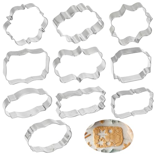 UTMACH 10 Pièces Ensemble d'Emporte-Pièces en Acier Inoxydable Mini Forme GéoméTrique Biscuit Emporte Emporte Piece Biscuit Antirouille Cookie Cutters...