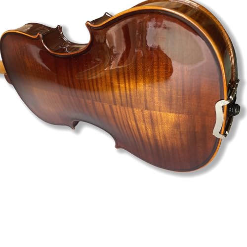 Yinfente Violino acústico 4/4 tamanho completo, 4 cordas, listras de tigre, madeira maciça, acessóri