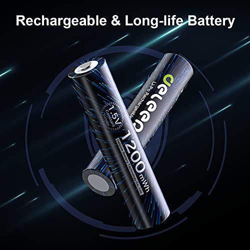 Deleepow Rechargeable Aaa Batteries 1.5V 1200Mwh Lithium Aaa Batteries Triple A Batteries With 1.5H Fast Lcd Charger, 1500 Cycles, 4-Pack #TOP1