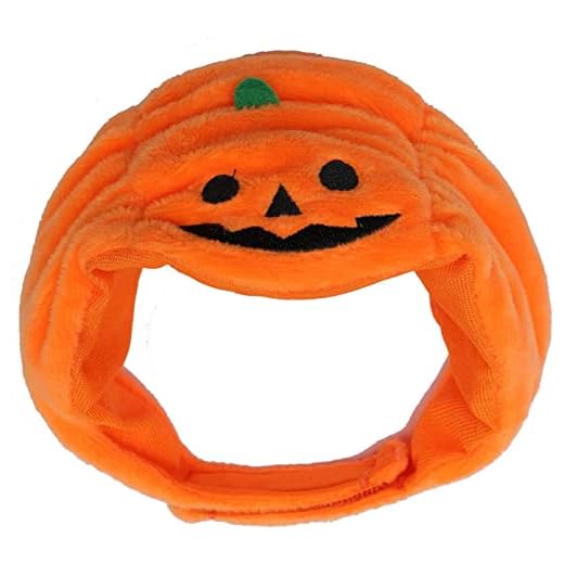 GMAAN Sombrero de calabaza para perro de Halloween, suministros de tocado de Halloween, disfraz de fiesta ajustable para gato gatito cachorro, suministros para mascotas de Halloween