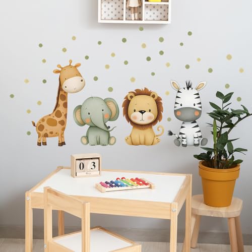 Vinilos adhesivos para pared animales safari miniatura 3