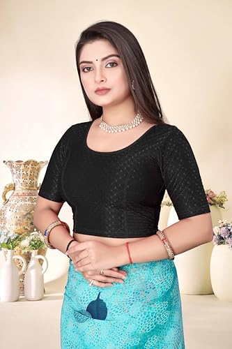 Stretchable Cotton Fabric Readymade Saree Blouse for Women - Saree Blouses for Women Stretchy, Indian Saree Blouses for Women4