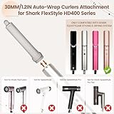 AFDD 1.2in Long Hair Curling Barrel Attachment Compatible with Shark FlexStyle, Self-Curling Accessories for Shark Flex Style HD400 Series with Both Curl Directions for Defined Curls - Image 2