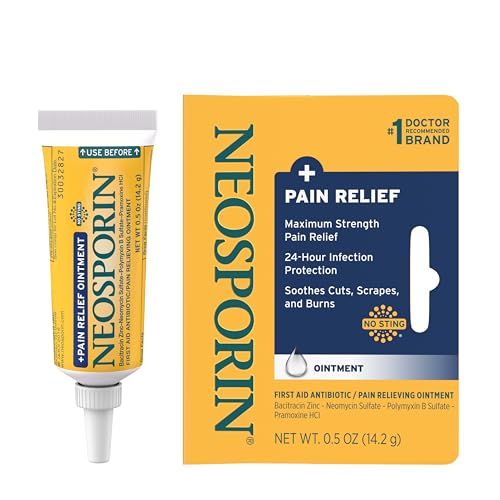 Neosporin + Maximum-Strength Pain Relief Dual Action Ointment, First Aid Topical Antibiotic...