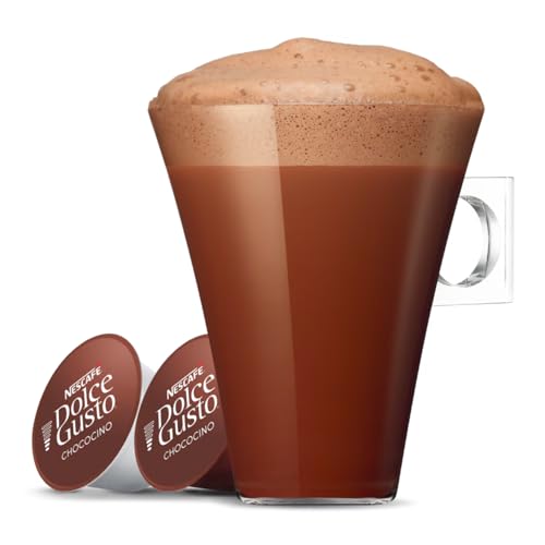Image of Nescafe Dolce Gusto Chococino Hot Chocolate Pods By COUGAR | Rich & Chocolatey Cocoa Drink | Smooth Frothy Texture | Sustainably Sourced Cocoa | Compatible with Dolce Gusto Machines | 16 Servings - 256g (Imported-USA)