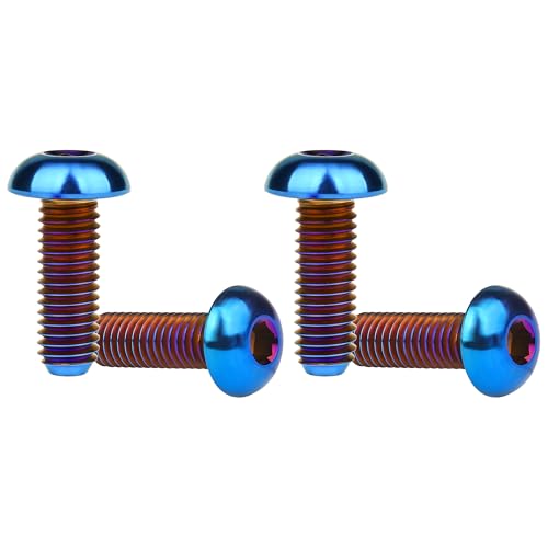 Image of Titanium Bolt M3 8 10 12 15mm Allen Key Head Screws for Bicycle Pack of 4 (Burnt Blue, M3x15mm)