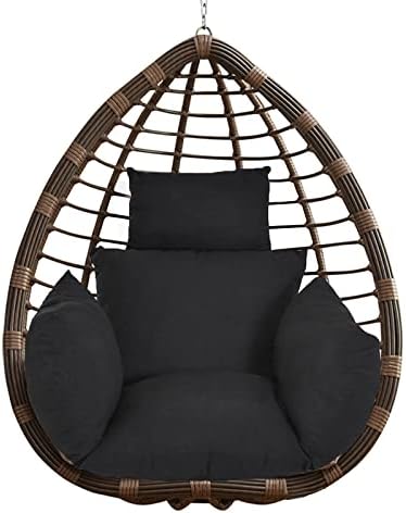 YGUOL Swing Egg Chair Cushion, Thick Leisure Hanging Basket Chair Cushion, Can Be Used as Swing Chair Cushion, Removable and Washable Hanging Chair Cushion (Only Cushion)(A)
